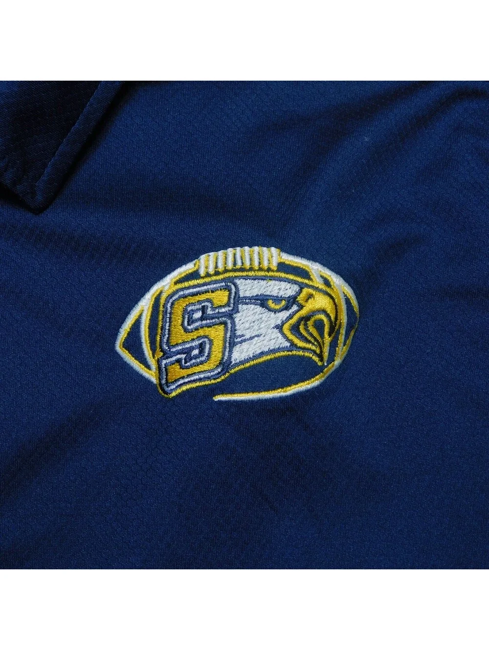 Adidas Climalite Shirt Mens M Seymour Eagles High School Football Polo Navy Blue